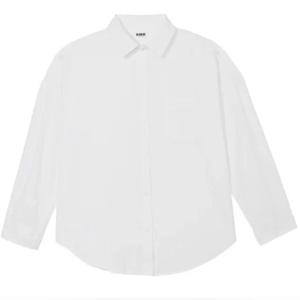PINK Cotton Poplin Oversized Sleepshirt